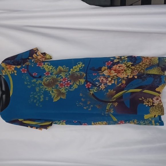 Super Cute Vietnamese Short Sleeve Dress size Xl. EUC, 22" Ptp, Lined, - Picture 1 of 7